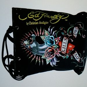 Vintage ED HARDY Christian Audigier Nylon Tote Bag